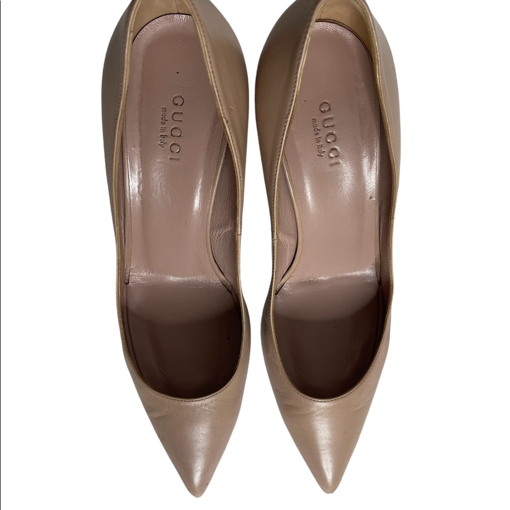 Gucci Nude Leather Pumps Size 37 - Picture 3 of 7